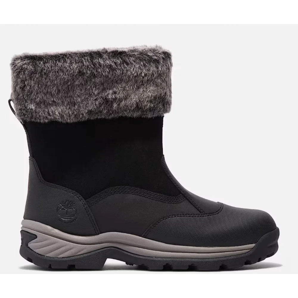 Timberland Women's Waterproof Winter Boots Faux Fur Pull On Black Size 6.5